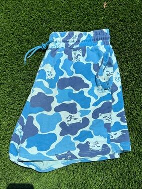 Ripndip Teal and Navy Camo Swim Shorts